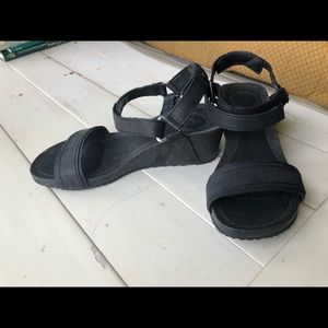 Black Teva Wedges